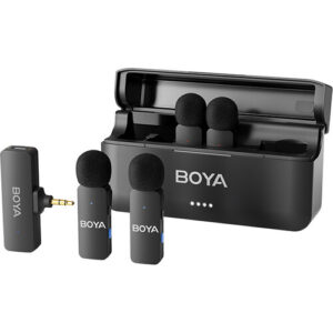 میکروفون یقه ای بی‌ سیم چهار‌ کاربره بویا BOYA BY-V4 Wireless Microphone System with 3.5mm TRS